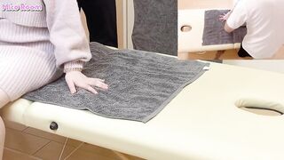 【1】オイルマッサージして触りまくってたら興奮して抑えられなくなってそのまま巨乳の客とSEX - 日本人/素人カップル/個人撮影