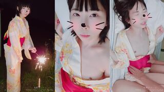 [climax] Yukata girl and fireworks, then blowjob, cowgirl, normal position Nakadashi...