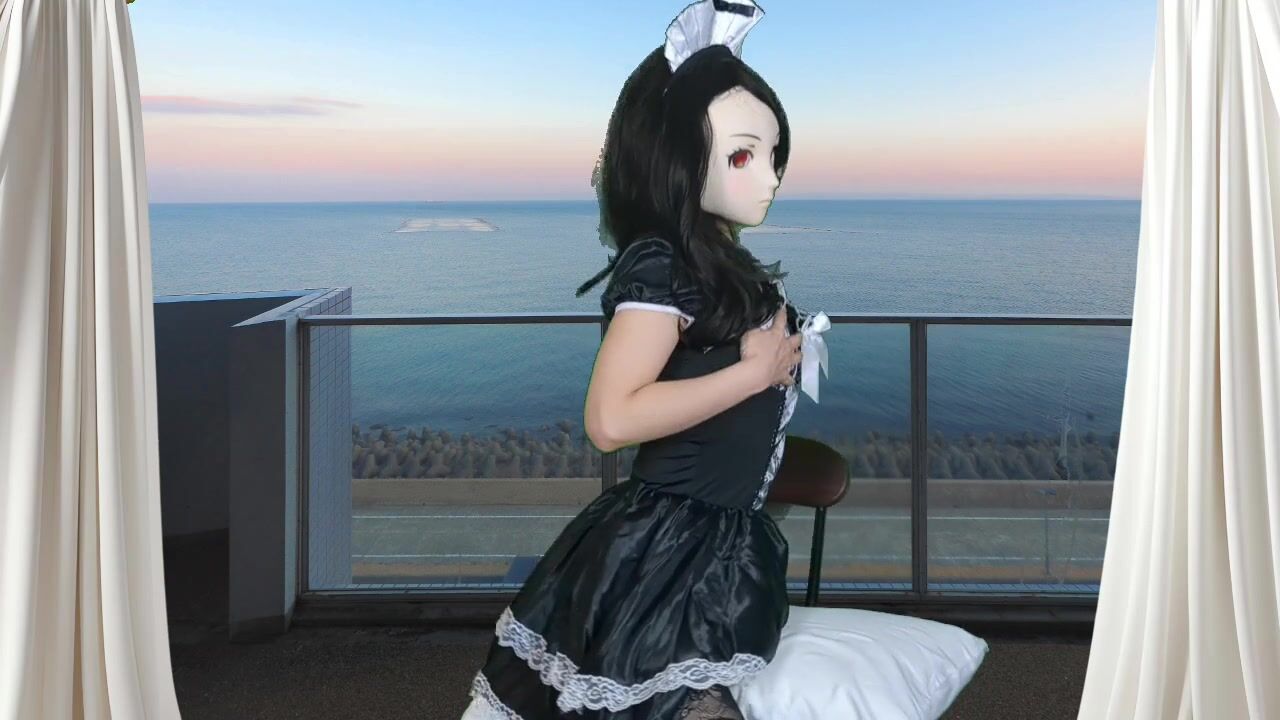 HENTAI Aibu。ベランダ。メイド。拘束されながらオナニー。