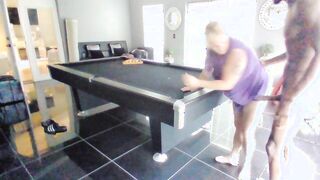 Wild Cowgirl Takes on the Pool Table with a Tattooed Temptress