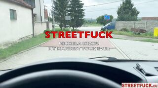 Unforgettable Outdoor Passion: Michaela Isizzu's Intense Reactions in a Public Encounter with Marcello Bravo