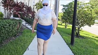 Intrigued Stranger Can't Look Away from My Curvy Figure in a Short Skirt - Plus-Size Beauty Shines!