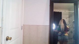 Curvy Solo Girl Teases the Camera with a Playful Strip!