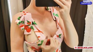 Fitting Room Try-On: She Models Sheer Outfits and Enjoys a Sensational Release!