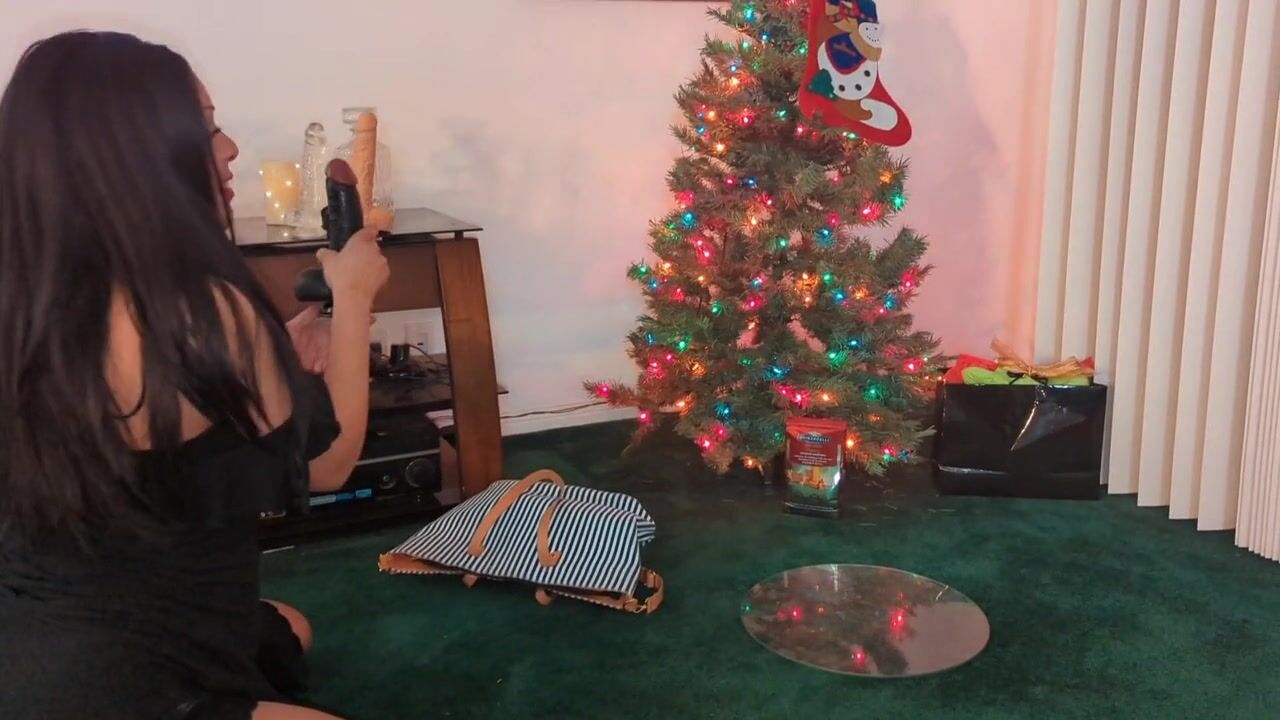 Festive Fun: Exploring Pleasure with an Ebony Dildo and Anal Play