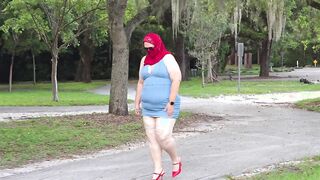 Outdoor Adventure: Busty Milf in Mini Dress Flaunts Curves and Daring Moments