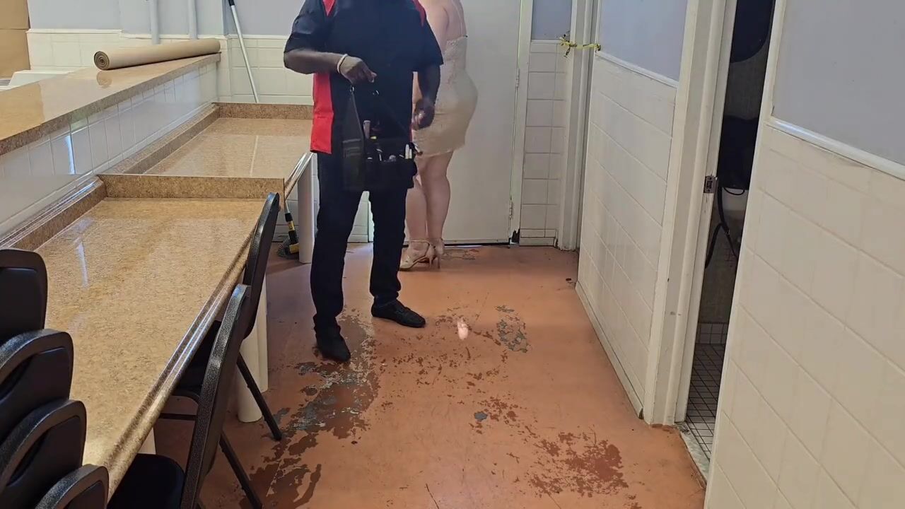 Unexpected Visit: Service Technician Fixes Laundry Machines - Curvy Beauty in Action!