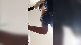 Milf takes a real cock and 2 dildos in her mouth and pussy
