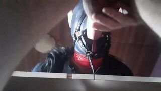 Hogtied in pantyhose and high heels, rough deeptrhroat and huge load of cum in her mouth
