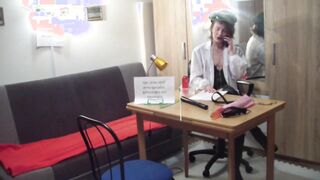 dirty lady interrogates a submissive man - femdom sex