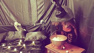 Witch Is Fed Up With Sex Toys On Halloween And Summons A Demon To Get Fucked - Huge Cumshot