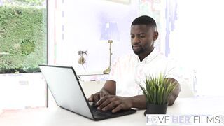 Uninterrupted Passion: Busty G-Cup Beauty Embraces Intense Interracial Connection
