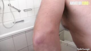 Curvy German Blonde's Steamy Bathroom Encounter