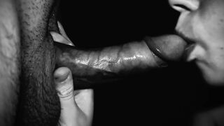 Long Blowjob untill I cum in her mouth - Luce Avery Black & White