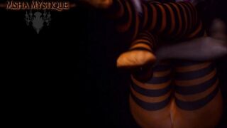 Foot Worship JOI Halloween Pantyhose Stripes in the Dark - pantyhose feet joi - nylon foot joi