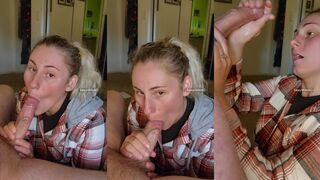 Cumslut SexyWifeAD Sucks Huge Cock and recieves her daily Facial