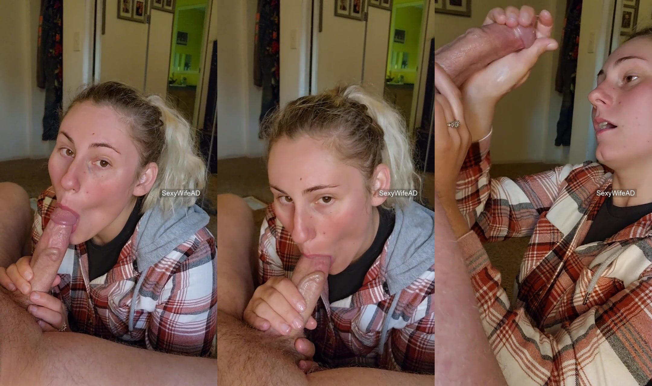 Cumslut SexyWifeAD Sucks Huge Cock and recieves her daily Facial