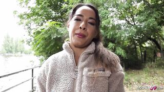Unexpected Encounter: Petite Latina Beauty Gets Candid with a Bold Casting in Berlin