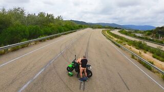 Thrilling FPV Drone Adventure with OnlyFans Star Angie Lynx on a Motorcycle!