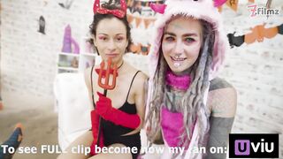 Stacy Bloom's Spooktacular Halloween Teaser: XL Dildo Adventure!