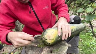 Exploring Halloween Fun: A Wild Encounter with a Giant Zucchini!