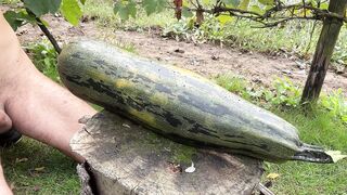 Exploring Halloween Fun: A Wild Encounter with a Giant Zucchini!