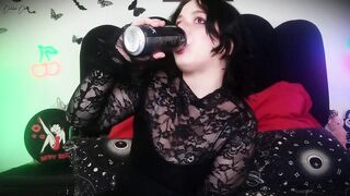 Quirky Vampire Girlfriend Enjoys Cookies and Burps - ASMR Fun!