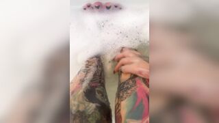 Indulging in Lotion and Oil on My Tattooed Feet and Curvy Figure While Enjoying a Fun Ride!