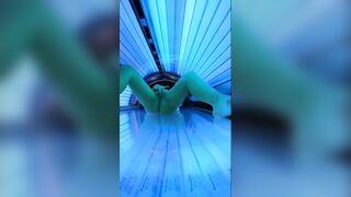 Curious Milf Enjoys a Private Moment in the Solarium Under the Fake Sun