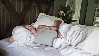 Morning Surprise: Busty Brunette's Intense Wake-Up Call