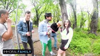 First Time Double Fun: Sara Diamante's Epic Gangbang Adventure!