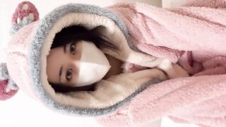 Cozy Vibes: Adorable Girl in Comfy Outfit Enjoys Solo Playtime with a Vibrator!