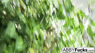 Abigail Mac Enjoys a Refreshing Outdoor Shower in the Woods - A Must-See!