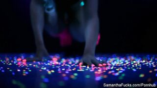 Samantha's Spooky Solo: A Captivating Halloween Experience Under Black Lights!