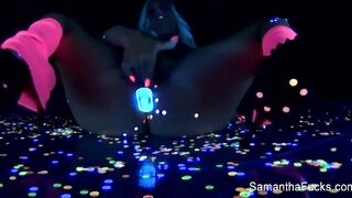 Samantha's Spooky Solo: A Captivating Halloween Experience Under Black Lights!
