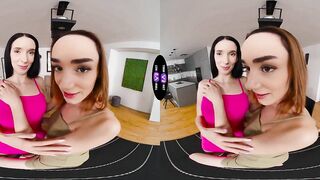 Two Playful Girls Explore Each Other While a Lucky Guy Watches - TmwVRnet