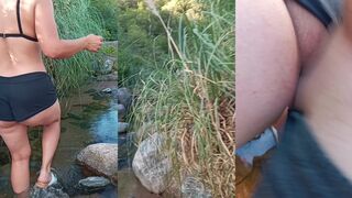 Curvy Beauty Strolling by the River: A Captivating Outdoor Adventure
