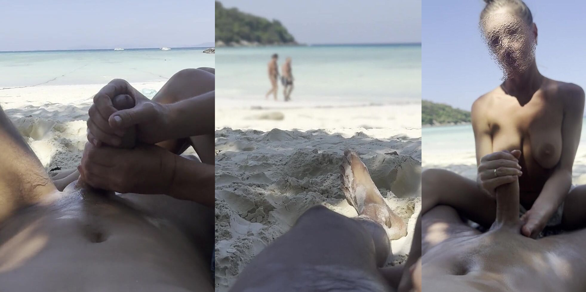 Two Couples Enjoy a Steamy Day at the Beach: A Public Adventure with a Surprising Finale!