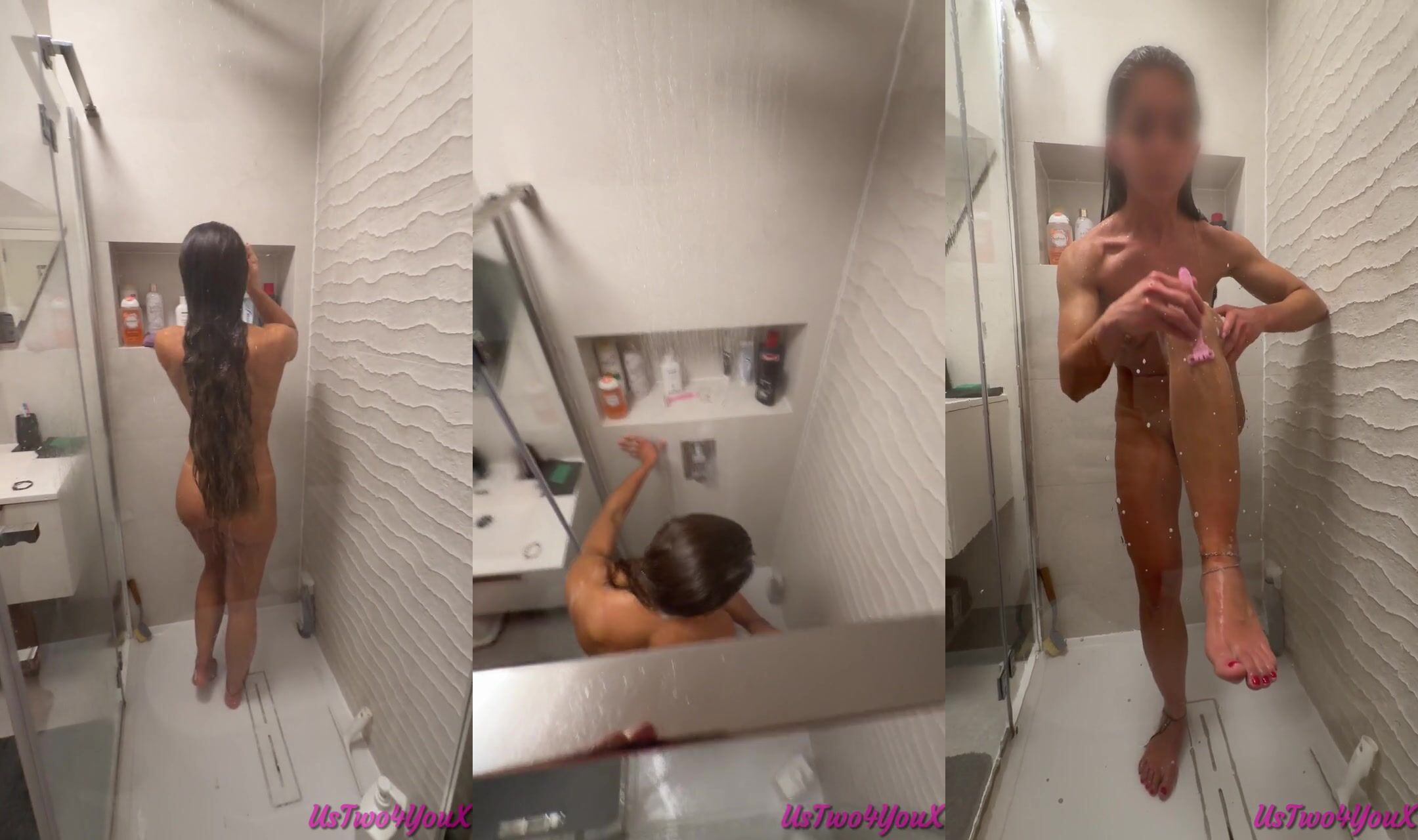 Intimate POV: Petite Latina Enjoys a Soothing Shower and Shave