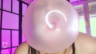 Bunny Looner Blows Giant Bubblegum Bubbles Just for You!