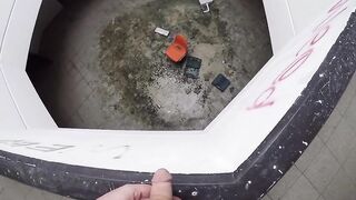 Urbex Peeing! Pissing and Cumming all over the Abandoned Buildings
