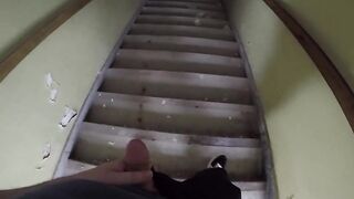 Urbex Peeing! Pissing and Cumming all over the Abandoned Buildings