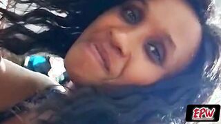 Kenyan Milf sucks BBC then rides it Hard taking creamie pie on her face