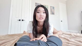 Cute Asian girl begs me to cum in her pussy after church - Lucy Mochi