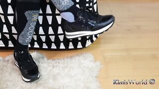 Bold & Unique: Sweaty Ski Socks, Sneakers & Black Jeans Tease