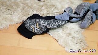 Bold & Unique: Sweaty Ski Socks, Sneakers & Black Jeans Tease