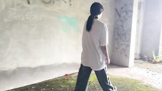 Hard sex with a whore alt girl in an abandoned building