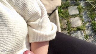 Risky public - Hand- and Blowjob at a viewing point