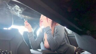 Artemisia Love: Italian Beauty Enjoys a Smoke and a Sneaky Flash in the Car
