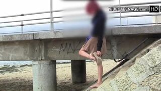 Adorable 19-Year-Old Redhead's First Outdoor Casting Adventure